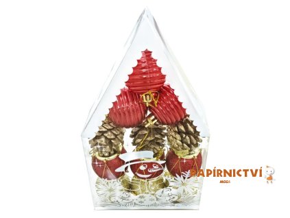 Baňky set 5cm/12ks červené+zlaté 8886259