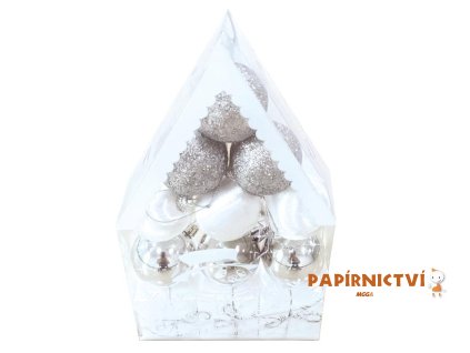 Baňky set 5cm/12ks stříbrné 8886260