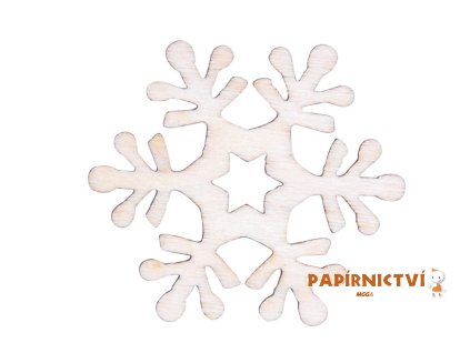 Dekorace vločky 12ks přírodní dřevo 4cm 8886416