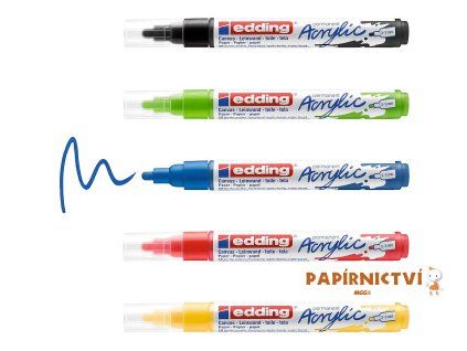Akrylový popisovač e-5100/5 M, sada Basic