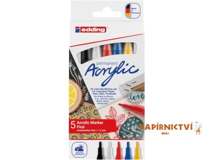 Akrylový popisovač  e-5300/5 F, sada Stone základní barvy