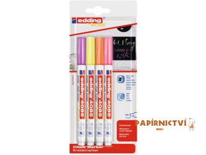 Křídový popisovač EDDING 4085/4 BL, sada Neon