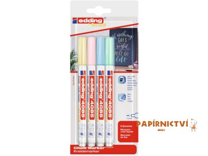 Křídový popisovač EDDING 4085/4 BL, sada Pastel