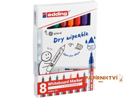 Popisovač na bílé tabule EDDING 361, sada 8 barev