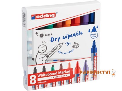 Popisovač na bílé tabule EDDING 363, sada 8 barev