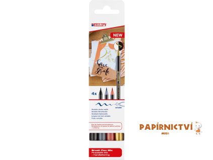 Štětcový fix EDDING 1340/4S, sada 4 barev se zlatou