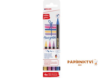 Štětcový fix EDDING 1340/4S, třpytivé barvy