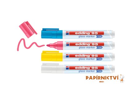 Popisovač na sklo EDDING 95/4, sada s bílou
