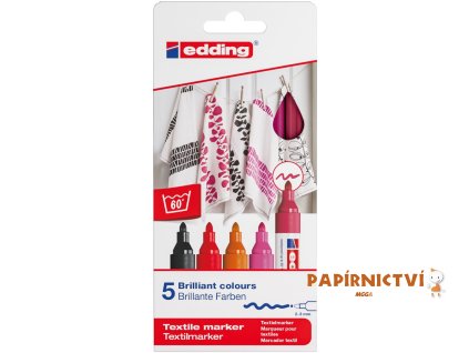Popisovač na textil EDDING 4500/5, sada teplých barev 999