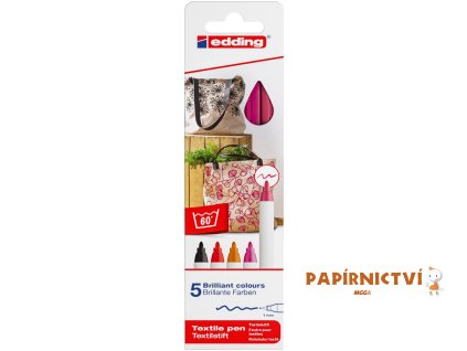 Popisovač na textil EDDING 4600/5, sada teplých barev 999