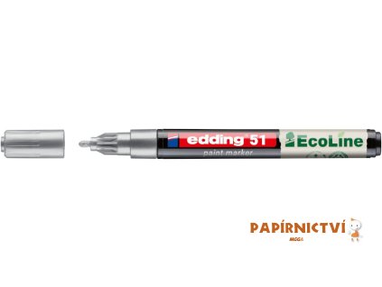 Lakový popisovač EDDING EcoLine 51, stříbrný