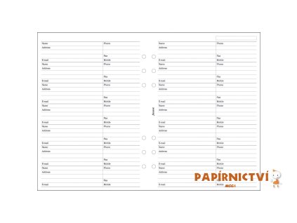 Filofax, Adresář: kompletní, A5, bílá