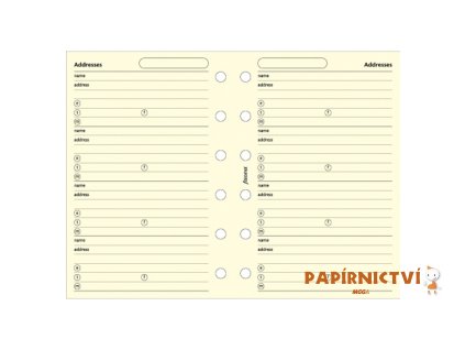 Filofax, Adresář: kompletní, kapesní, krémová