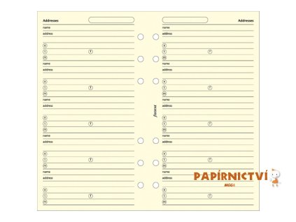 Filofax, Adresář: kompletní, osobní, krémová