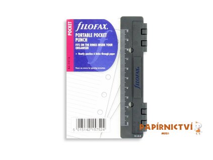 Filofax, Děrovačka závěsná do diáře, kapesní, černá