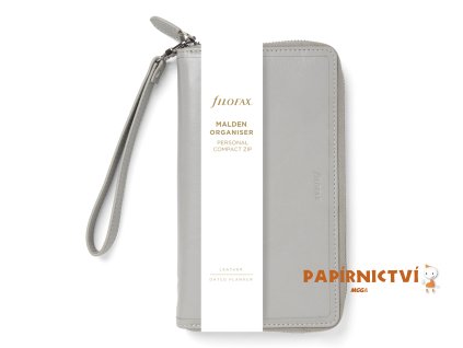 Filofax, Diář Malden Zip, Osobní Compact, šedá