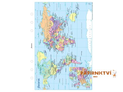Filofax, Mapa světa pro diáře, A5, mapa