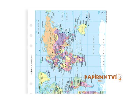 Filofax, Mapa světa pro diáře, osobní, mapa