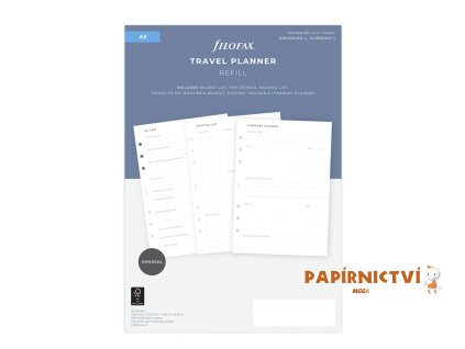 Filofax, Náplň A5, plánování cestování