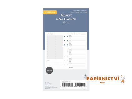 Filofax, Náplň Osobní, plánování jídla