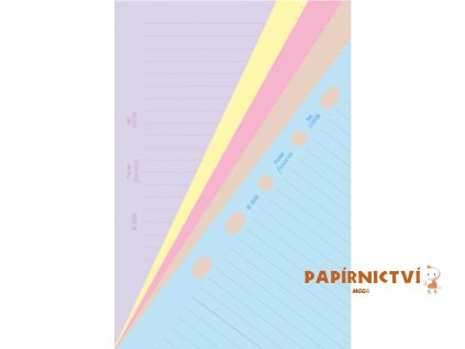 Filofax, Papíry pro diáře, linkované, kapesní, Fashion