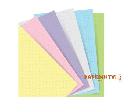 Filofax, Papíry pro diáře, tečkované, A5, mix pastelových barev