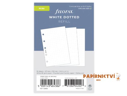 Filofax, Papíry pro diáře, tečkované, mini, bílá