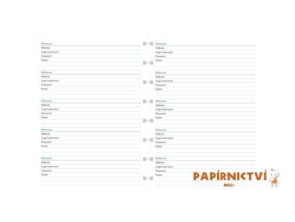 Filofax, Seznam hesel pro notebook, A5, bílá