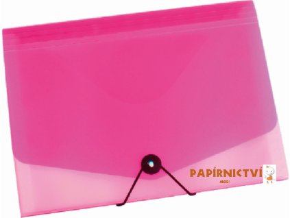 Organizér na dokumenty s gumou A4 Opaline čirá-růžová 13kapes 2-377
