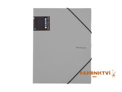 Sloha s gumou A4 PP PASTELINI šedá 2-668