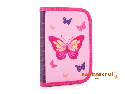 Penál 1 p. 2 chlopně, prázdný Motýl 3-49524