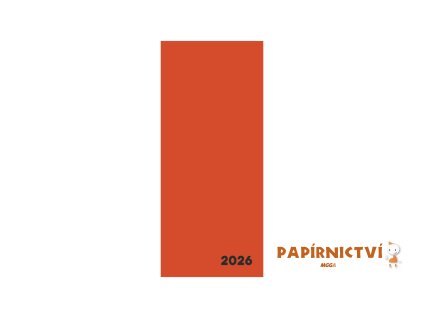 Diář PVC měsíční 2026 VERDE cihlová 8-61225