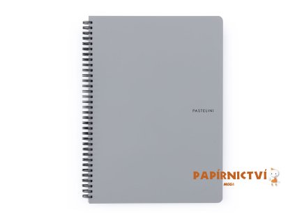 Twin wire blok A4 PP PASTELINI šedá 8-804