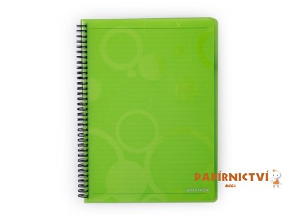 Twin wire blok A4 PP NEO COLORI zelená 8-861