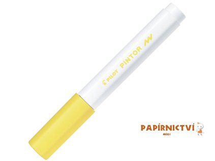 Akrylový popisovač Pilot Pintor, hrot F - žlutý