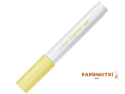 Akrylový popisovač Pilot Pintor, hrot F - pastelově žlutá
