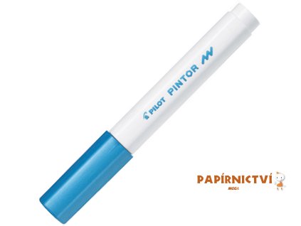 Akrylový popisovač Pilot Pintor, hrot F - metalický modrý
