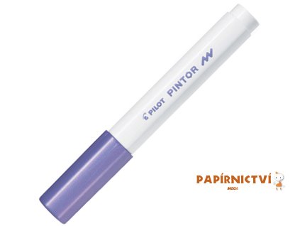 Akrylový popisovač Pilot Pintor, hrot F - metalický fialový