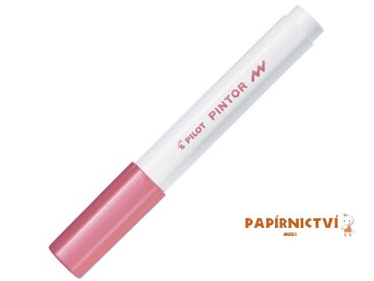Akrylový popisovač Pilot Pintor, hrot F - metalický růžový