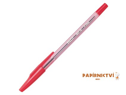 Pilot, Kuličkové pero s víčkem BP-S, 0.7, (F) tenký, transparentní červená