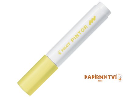 Akrylový popisovač Pilot Pintor, hrot M - pastelový žlutý