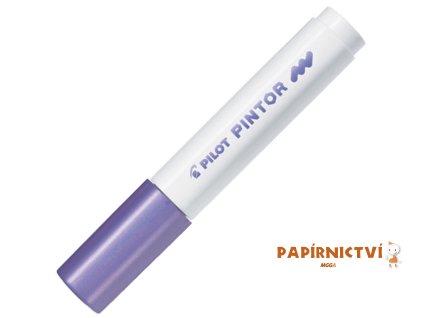 Akrylový popisovač Pilot Pintor, hrot M - metalický fialový