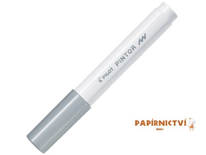 Akrylový popisovač Pilot Pintor, hrot F - stříbrný