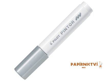 Akrylový popisovač Pilot Pintor, hrot M - stříbrný