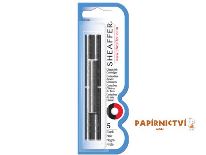 Sheaffer, Náplň do plnicích per, černá, 5 ks, blistr