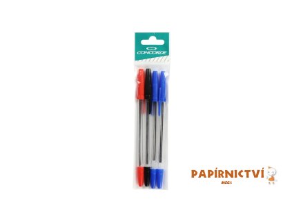 Kuličkové pero CONCORDE 54-1/4ks, 1,0mm, sáček A4000