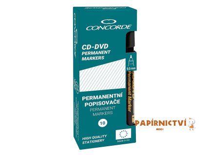 Popisovač CONCORDE CD & DVD, permanentní, 0,5mm, černá A65738