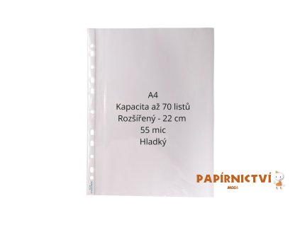 Prospektový obal CONCORDE A4, 55 mic., rozšířený, hladký, sada 100ks A80000