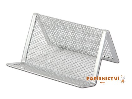 Stojánek na vizitky CONCORDE, kovový, 10 x 5 x 7cm, stříbrný A68051