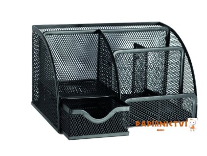 Organizér se zásuvkou CONCORDE, kovový, 22 x 14 x 13cm, černý A68021